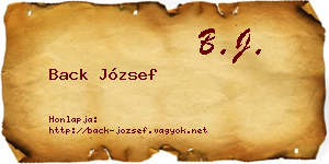 Back József névjegykártya